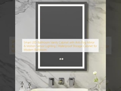 Умный шкаф для ванной с противотуманным зеркалом и датчиком движения.